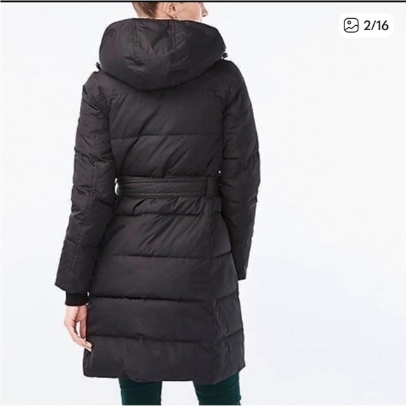 J. Crew Mercantile Long Puffer Coat in Black Women’s SZ Small with Belt - Picture 2 of 8